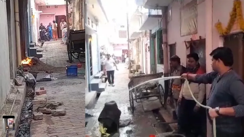 बहराइच: गैस सिलेंडर में लीकेज से लगी आग, पाया काबू