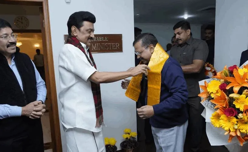 विपक्षी गठबंधन 'इंडिया' की बैठक से पहले केजरीवाल ने की स्टालिन से मुलाकात 