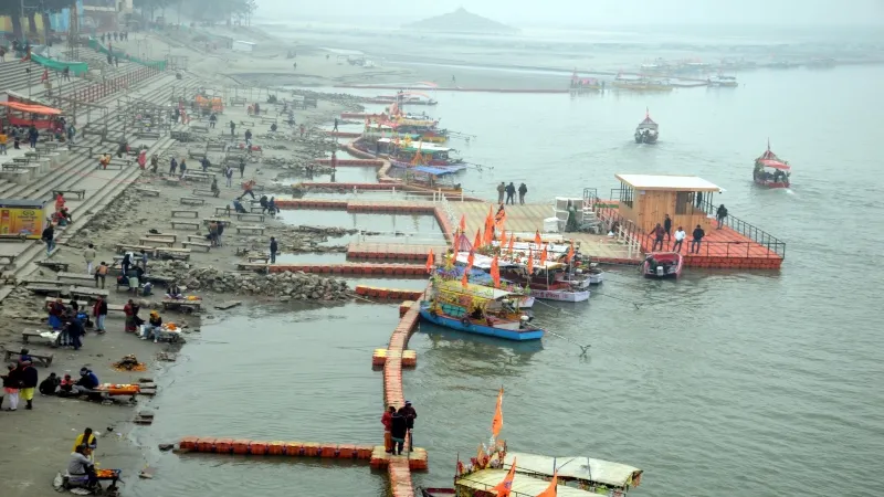 प्राण प्रतिष्ठा : सरयू में निगरानी को पहुंची पीएसी बाढ़ राहत दल की कंपनी