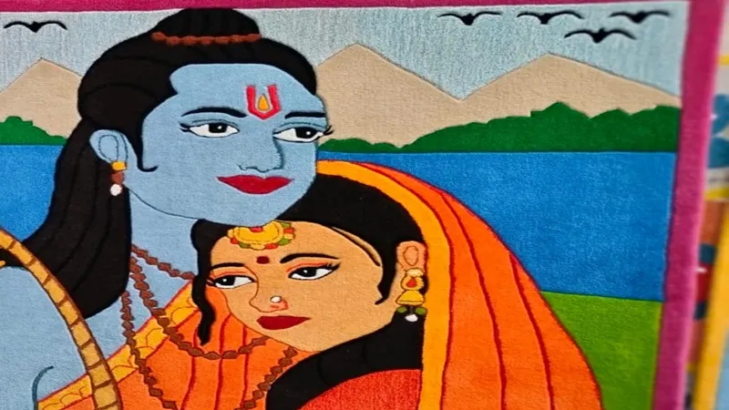 भदोही: कालीन पर उकेरे रामायण प्रसंग राम मंदिर की भव्यता पर लगाएंगे चार चांद