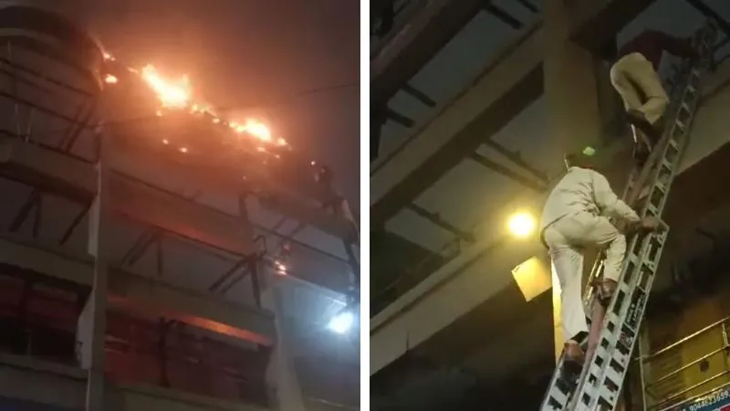 Kanpur Fire: टाटमिल चौराहे की चार मंजिला बिल्डिंग में आग लगने से मचा हड़कंप... देखने वालों की लगी भीड़