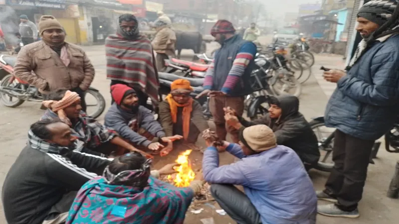 रामपुर: घने कोहरे ने सुस्त की जिंदगी की रफ्तार, ठिठुरन बढ़ने पर लोगों ने अलाव जलाकर सेंके हाथ 