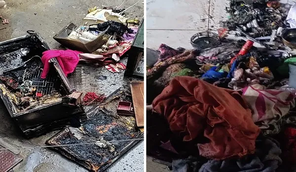 मुरादाबाद : आकाश ग्रीन फ्लैट में लगी आग, मचा हड़कंप...कॉलोनी के लोगों ने पाया काबू