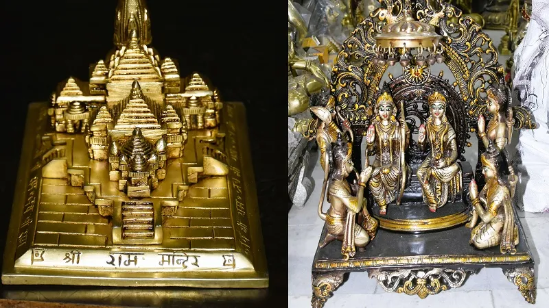 मुरादाबाद : विदेशों तक श्रीराम मंदिर की मूर्तियां पहुंचा रहे पीतल कारोबारी, जय श्रीराम के पटकों की भी डिमांड