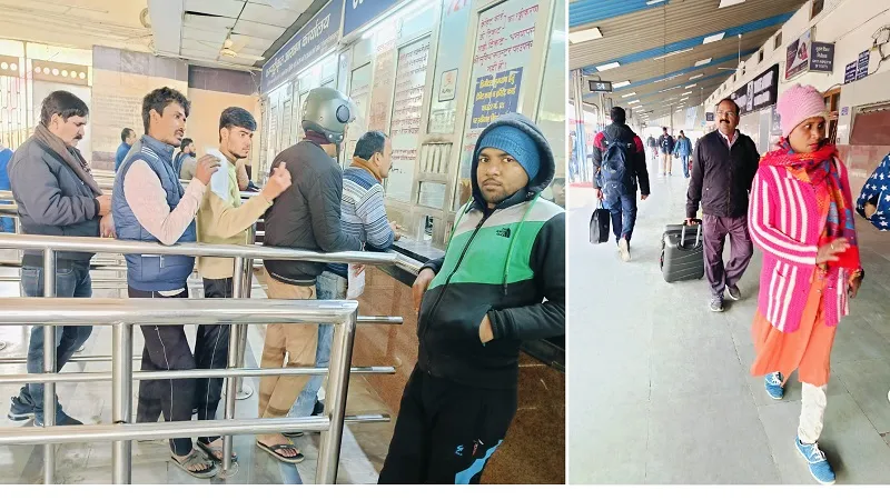 मुरादाबाद: ट्रेनों के इंतजार में ठिठुर रहे यात्री, बीकानेर साप्ताहिक 11 घंटे लेट