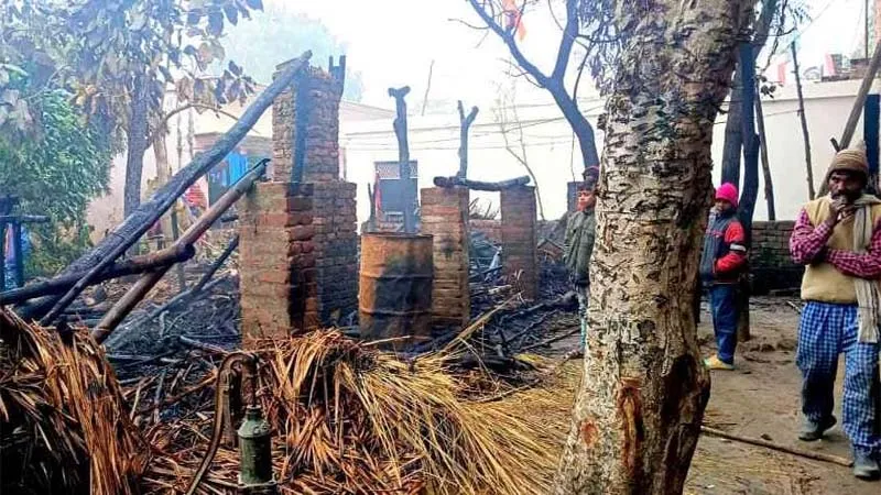 गोंडा: छप्पर में लगी आग बनीं काल!, 16 बकरियों की जलकर हुई दर्दनाक मौत, एक गंभीर रूप से झुलसी
