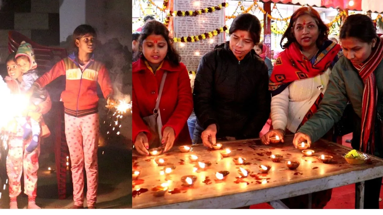 लखनऊ: रामलला के प्राण प्रतिष्ठा की खुशी में मनाई दिवाली, घरों-मंदिरों में जले दीप, फोड़े गए पटाखे