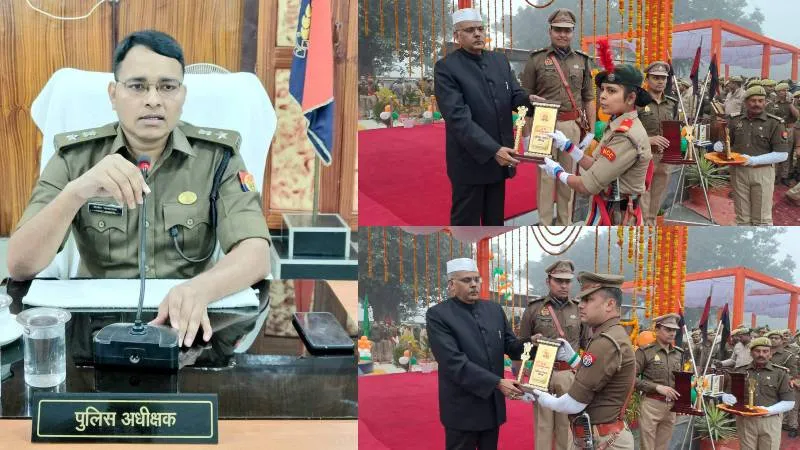 गोंडा: उत्कृष्ट शौर्य के लिए एसपी विनीत जायसवाल को मिला प्लेटिनम मेडल, दो उपनिरीक्षकों को दिया गया सिल्वर मेडल 