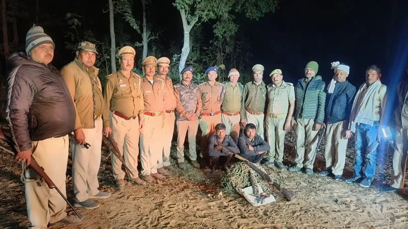 बहराइच में वन कर्मियों और नेपाल से आये शिकारियों के बीच मुठभेड़, दो गिरफ्तार