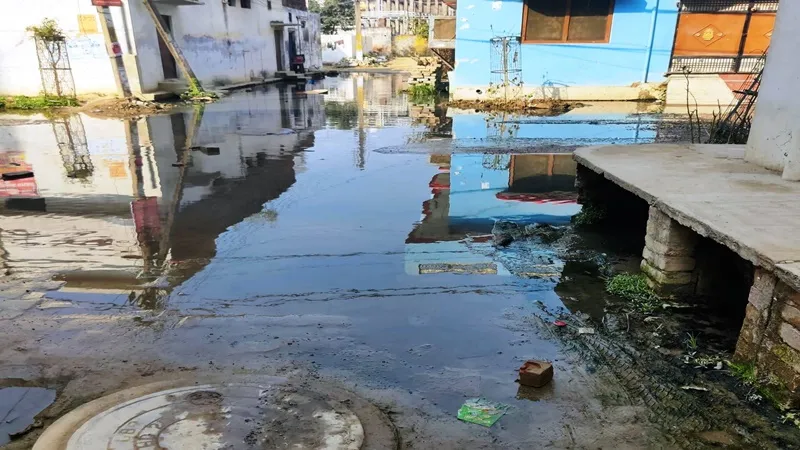 अयोध्या: यहां सुबह-शाम पानी आता है तो होता है जलभराव, हाल ITI के सामने आवास विकास कॉलोनी का