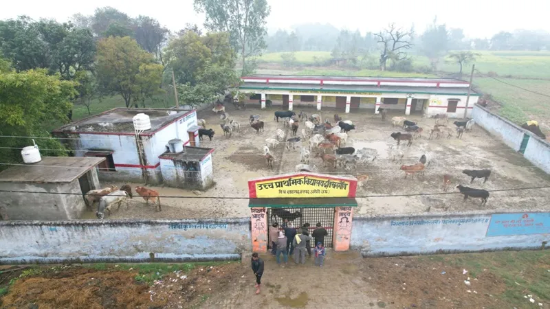 अमेठी: ग्रामीणों ने परेशान होकर परिषदीय स्कूल में छुट्टा मवेशियों को किया बंद, शिक्षण कार्य रहा प्रभावित