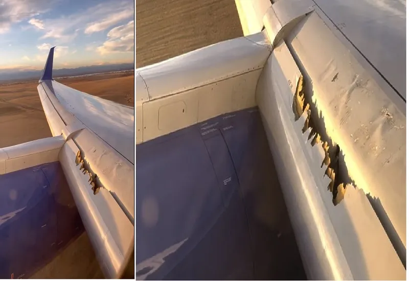 विमान का पंख क्षतिग्रस्त होने के कारण आपातकालीन लैंडिंग, सोशल मीडिया पर वायरल हुआ वीडियो 