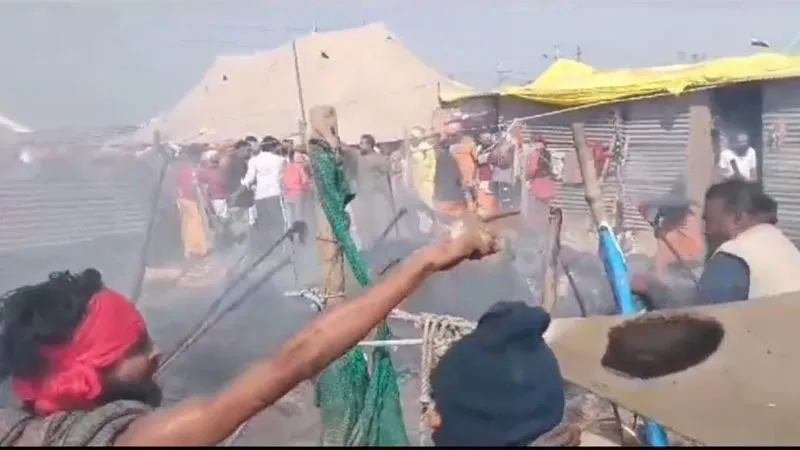 प्रयागराज: खाक चौक के शिविर में लगी आग, हजारों का सामान जलकर राख