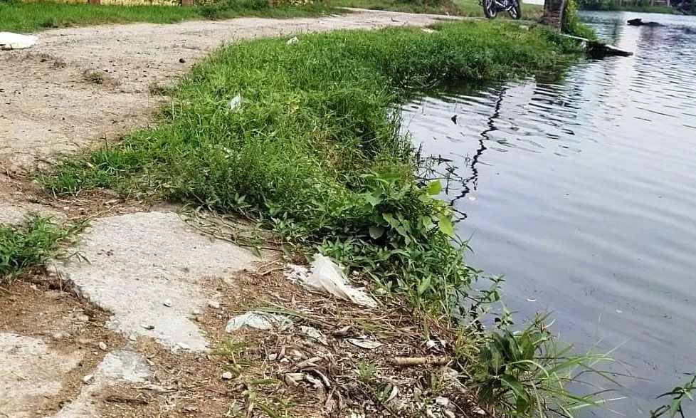 Pilibhit News: आखिर कब जागेंगे जिम्मेदार, तालाब से सटी सड़क बदहाल...बना रहता है हादसे का खतरा