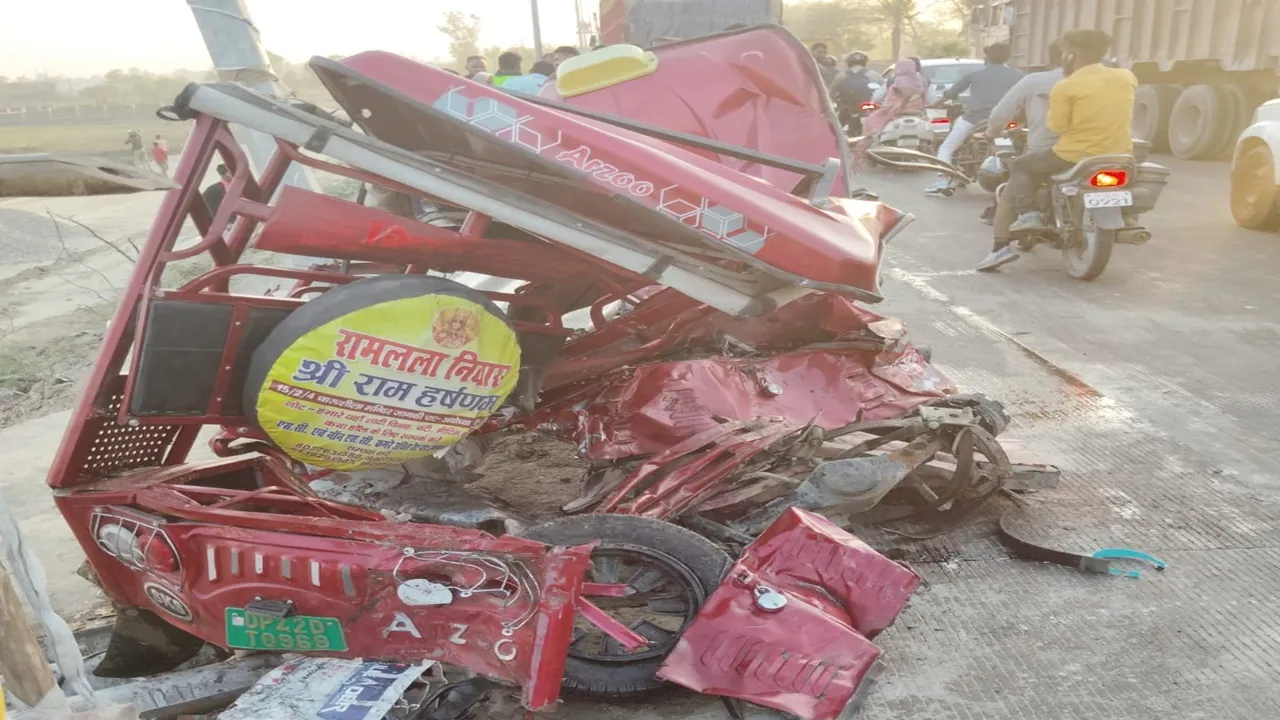अयोध्या: ट्रक ने ई-रिक्शा में मारी टक्कर, श्रद्धालु की मौत, पांच घायल