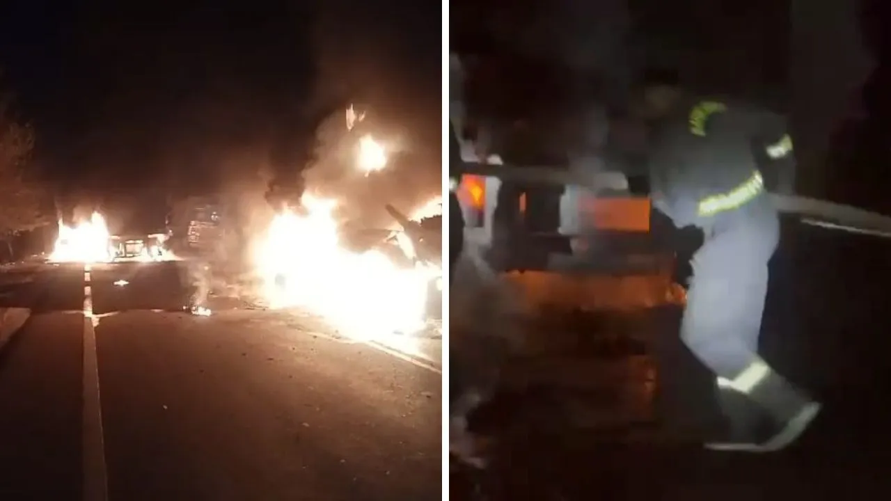 Mahoba: दो ट्रकों में भिड़ंत के बाद लगी आग...दोनों के चालक की जिंदा जलकर मौत, कड़ी मशक्कत कर पुलिस ने निकाले शव