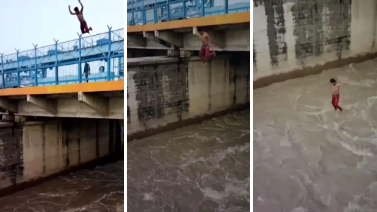 VIDEO: गंगा बैराज से मौत की लगाई छलांग, वीडियो देख लोग हो गए हैरान...दो चौकियों के बीच होता करतब, पुलिस अनजान