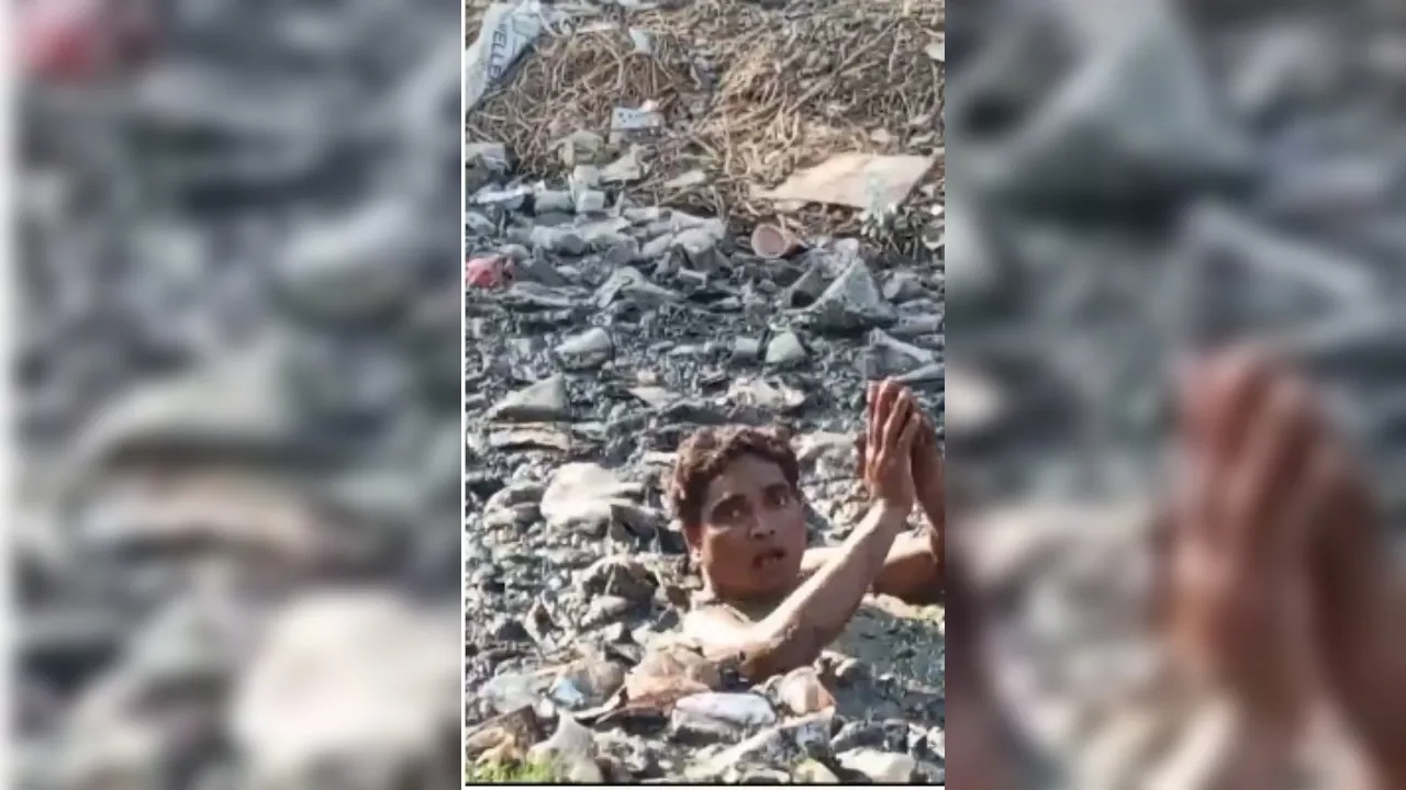 Kanpur में अनोखे अंदाज में नाले में उतरकर युवक ने किया प्रदर्शन...बोला- बच्चे बीमार हो रहे, नगर निगम में कोई सुनवाई नहीं हो रही