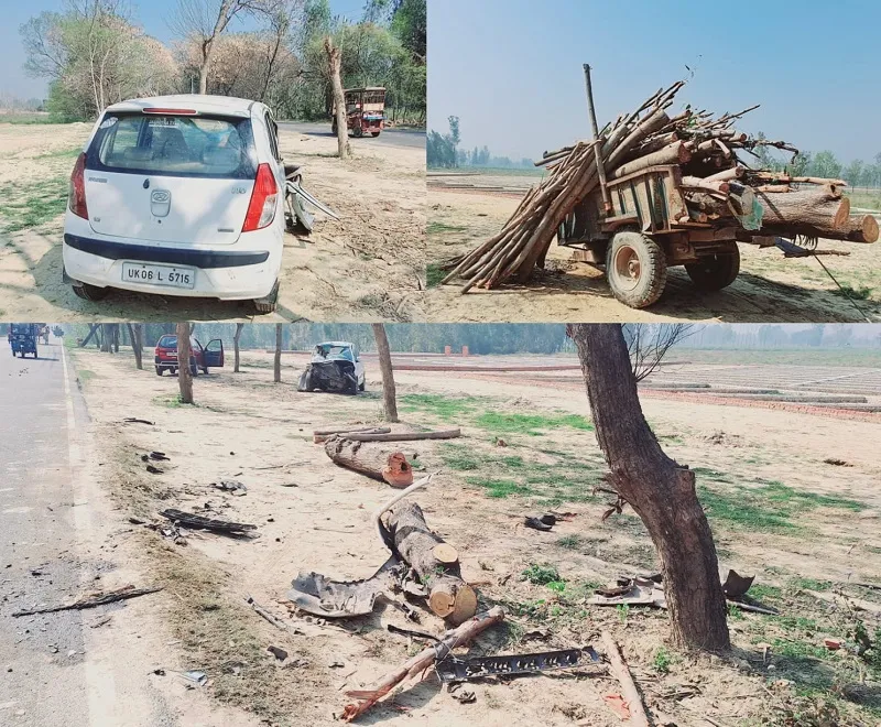 रामपुर : सड़क किनारे खड़ी ट्रॉली में घुसी कार, दो लोगों की मौत...पांच जख्मी