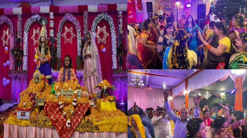 सात दिनों से चल रही थी कथा, भगवान की होली से हुई विदा, भक्ति के रंग से सराबोर हुए लोग