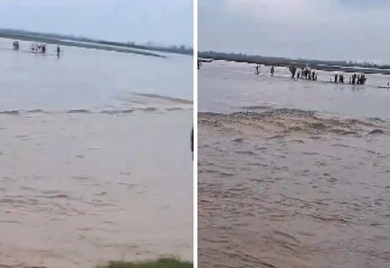 बिजनौर : बारिश के चलते खो नदी का जलस्तर बढ़ा, आवागमन बंद...देखें VIDEO