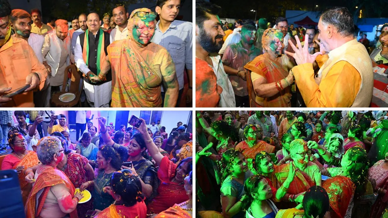 Kanpur: नगर निगम गेस्ट हाउस में जमकर खेली गई होली; महापौर प्रमिला ने सतीश महाना, पचौरी और रमेश अवस्थी को लगाया गुलाल