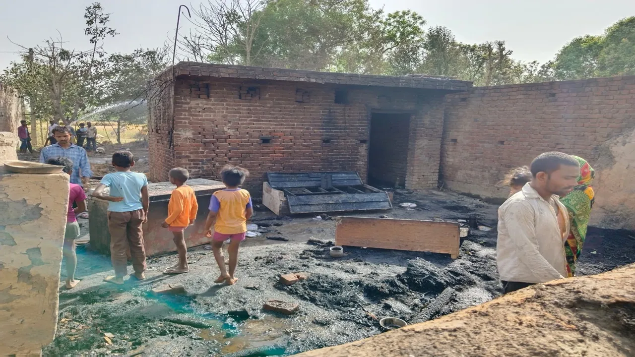 बहराइच: आग का तांडव जारी, दो मवेशियों की जलकर मौत, बालक गंभीर रूप से झुलसा 