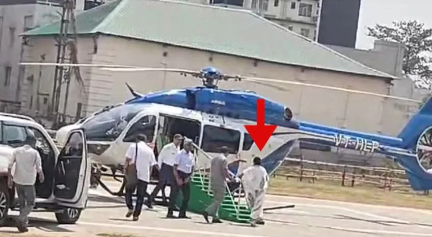 ममता बनर्जी को लगी चोट, हेलिकॉप्टर में चढ़ने के दौरान गिरीं