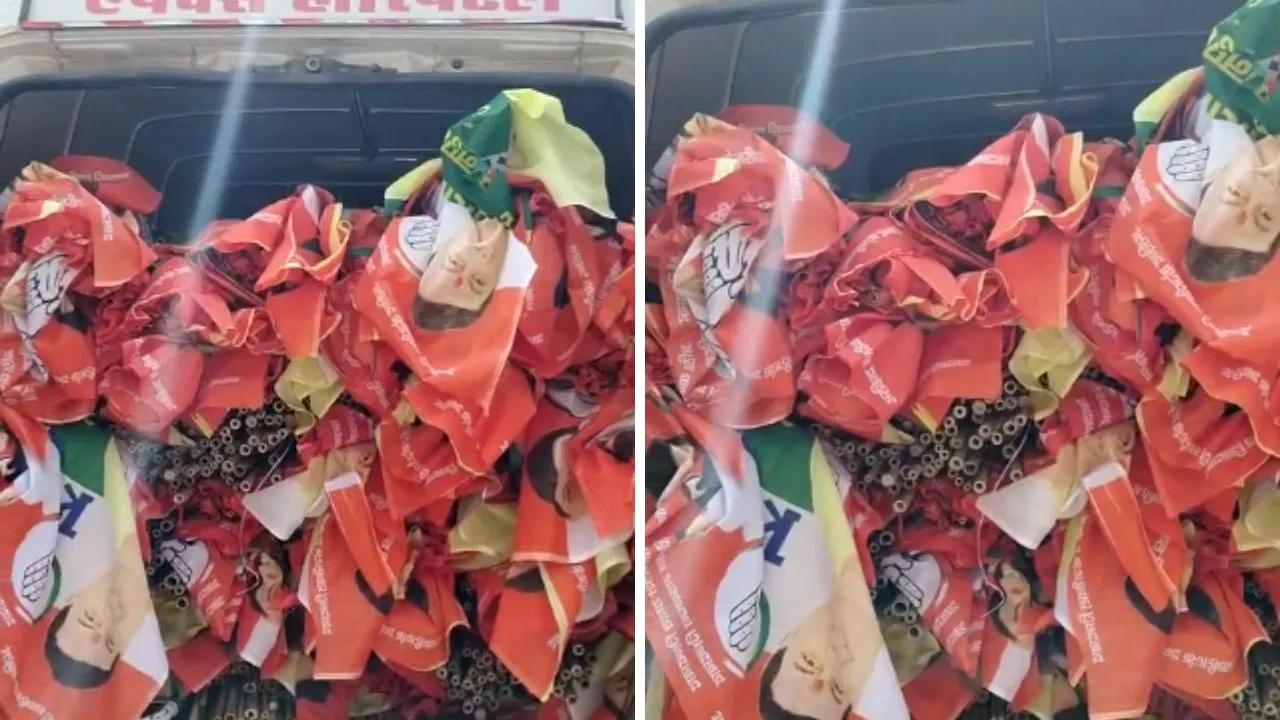  Kanpur: नवाबगंज पुलिस ने चेकिंग के दौरान पकड़ी प्रचार सामग्री...एंबुलेंस में पांच हजार से अधिक मिले झंडे 