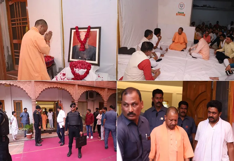 मुरादाबाद पहुंचे सीएम योगी ने कुंवर सर्वेश सिंह को दी श्रद्धांजली, परिवार से मिलकर जताया शोक