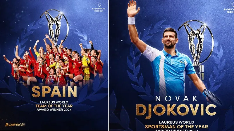 स्पेन की महिला फुटबॉल टीम को मिला Laureus Awards, नोवाक जोकोविच चुने गए साल के सर्वश्रेष्ठ खिलाड़ी 