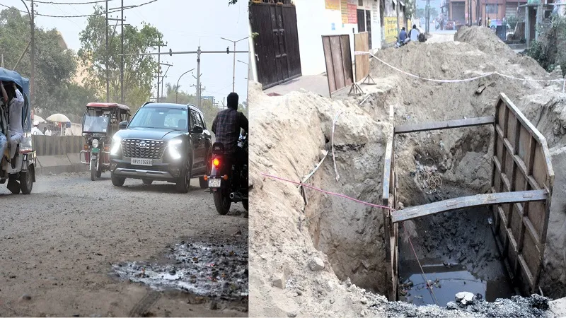 मुरादाबाद : लोकतंत्र के महापर्व में सड़क के गड्ढों में हिचकोले खा रही जनता, विभाग एक-दूसरे पर फोड़ रहे ठीकरा