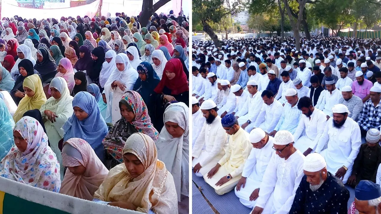 Kanpur: ईद पर कड़ी सुरक्षा के बीच पढ़ी गई नमाज; ड्रोन से रखी गई नजर, लोगों ने गले मिलकर एक-दूसरे को दी पर्व की बधाई