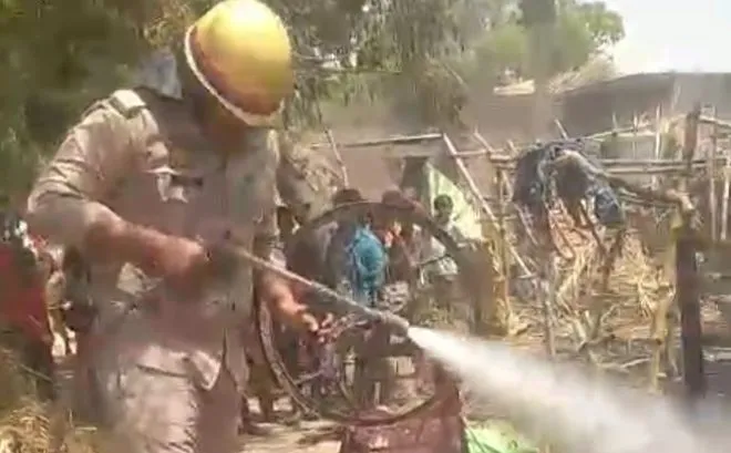 लखीमपुर-खीरी: पशुशाला में आग लगने से पांच पशु झुलसे, अन्य सामान भी जला 