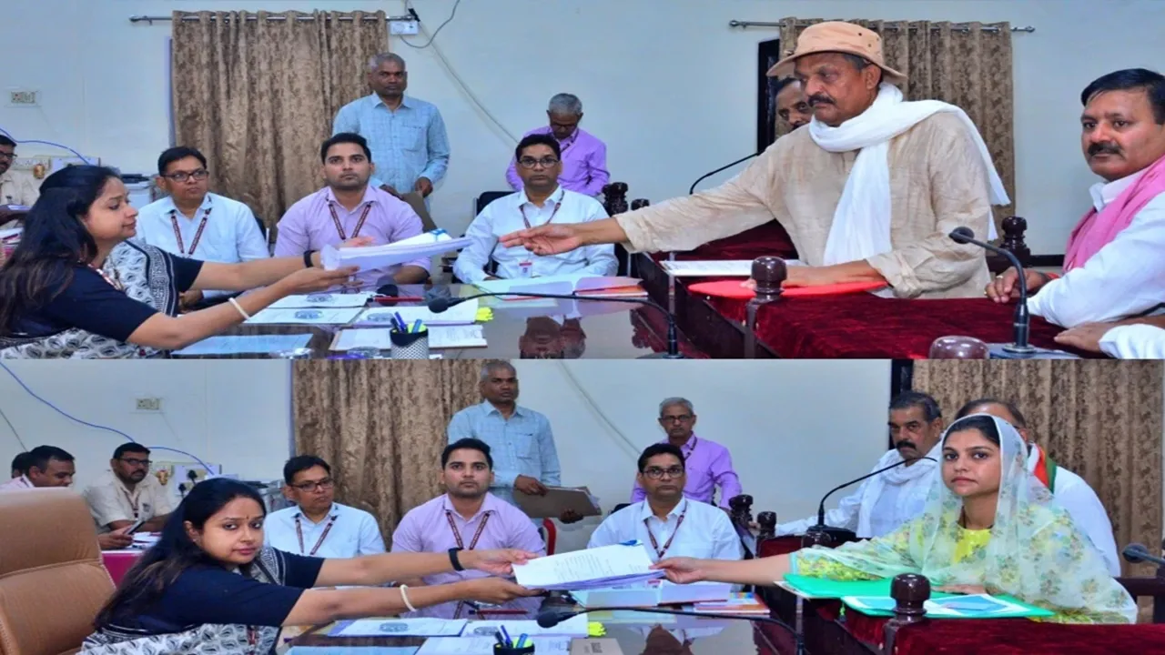 गाजीपुर: अफजाल अंसारी और बेटी नुसरत ने किया नामांकन, मुख्तार का छोटा बेटा उमर भी रहा मौजूद 