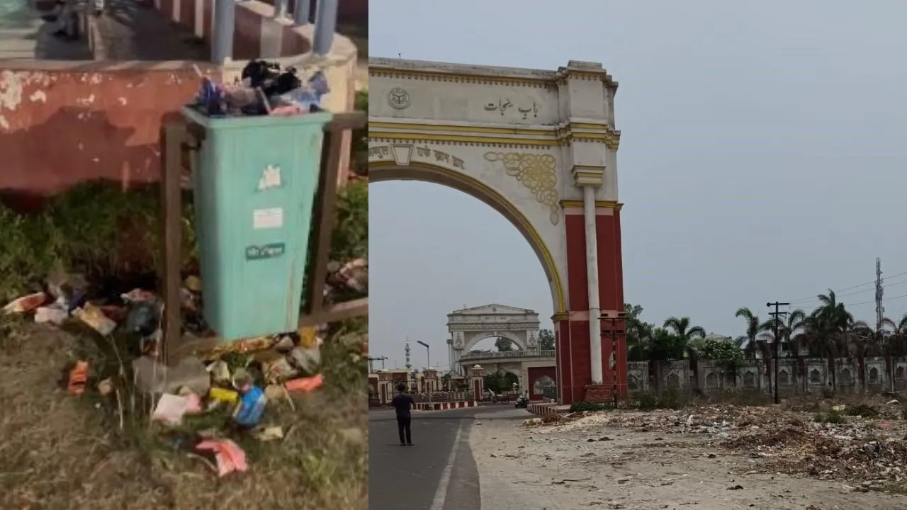 रामपुर: गांधी समाधि के निकट लग रहे कूड़े के ढेर, सफाई के नाम पर कर्मचारी कर रहे सिर्फ खानापूर्ति