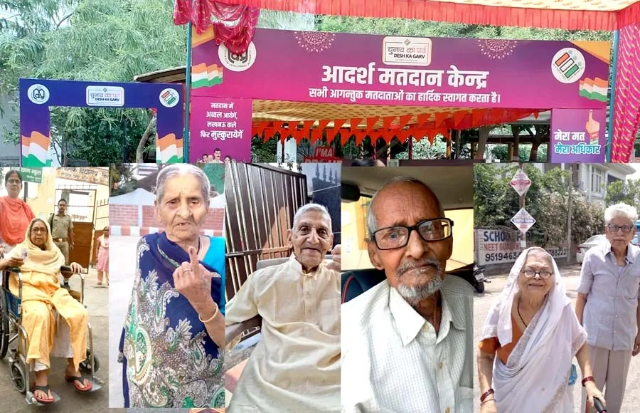 भीषण गर्मी के बीच लखनऊ में वोट देने आये बुजुर्गों का हौसला देख हो जायेंगे आप हैरान, उम्र में कोई 90 तो कोई है 100 साल का, युवाओ को दिया ये संदेश 