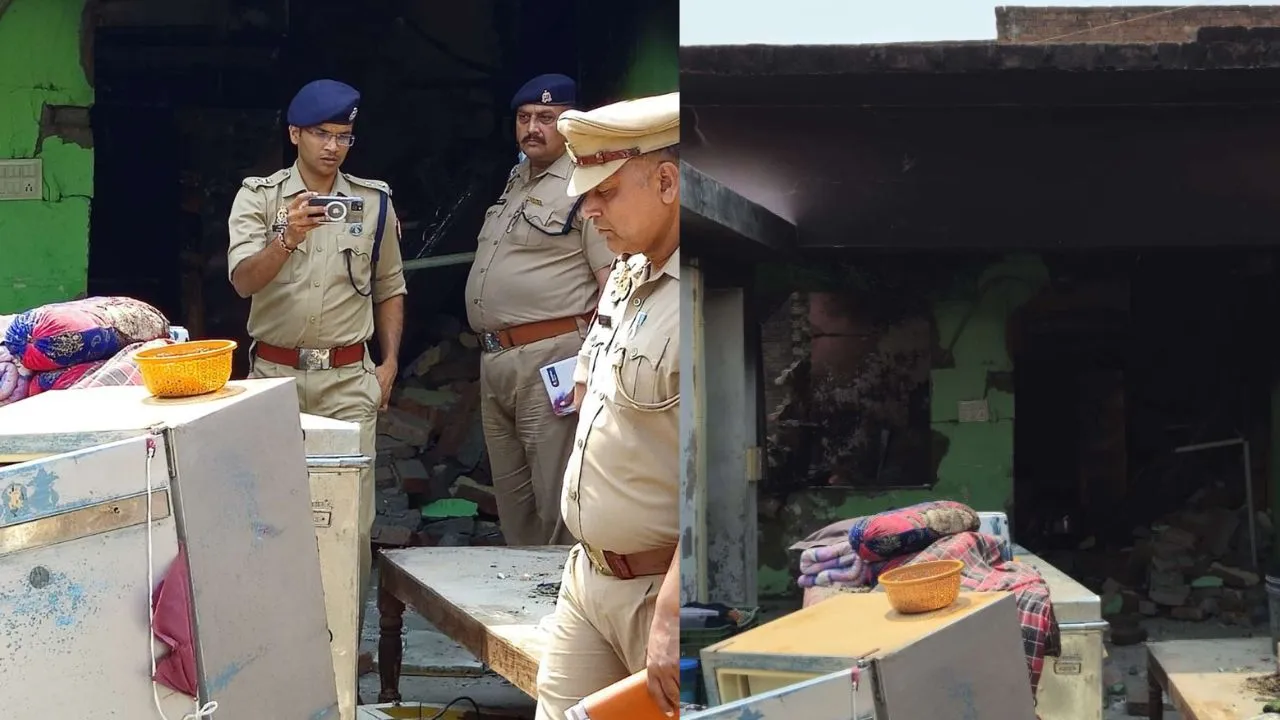पीलीभीत: बंद मकान में ब्लास्ट के बाद लगी आग, गुत्थी सुलझाने को लगाई गई फॉरेंसिक टीमें, एसपी भी पहुंचे 