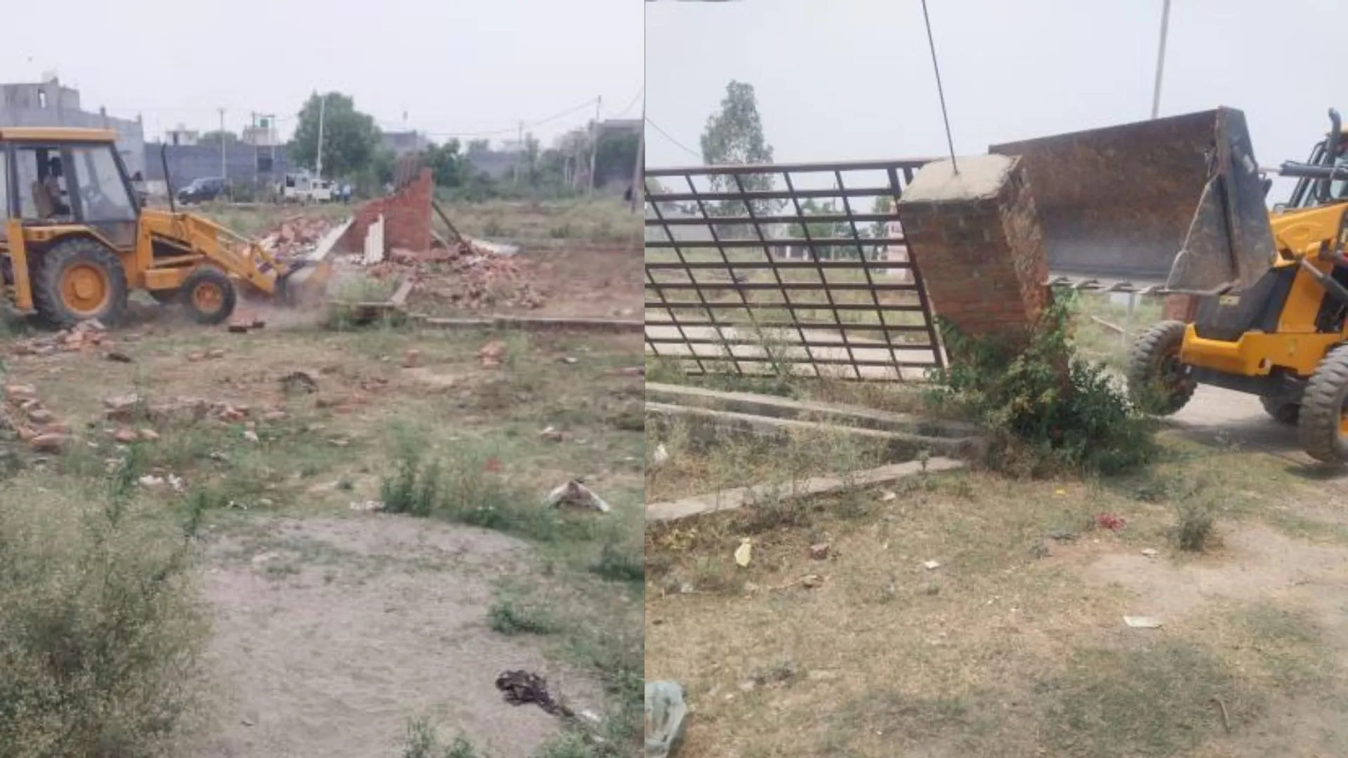 बरेली: एयरपोर्ट के पास 86 बीघा में बन रही पांच अवैध कॉलोनियों पर चला बुलडोजर