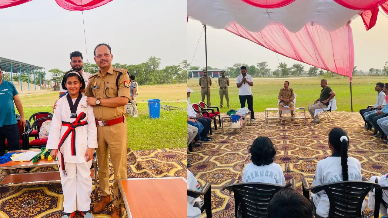 श्रावस्ती: ताइक्वांडो बेल्ट प्रमोशन टेस्ट में उत्तीर्ण खिलाड़ियों को एसपी ने किया सम्मानित