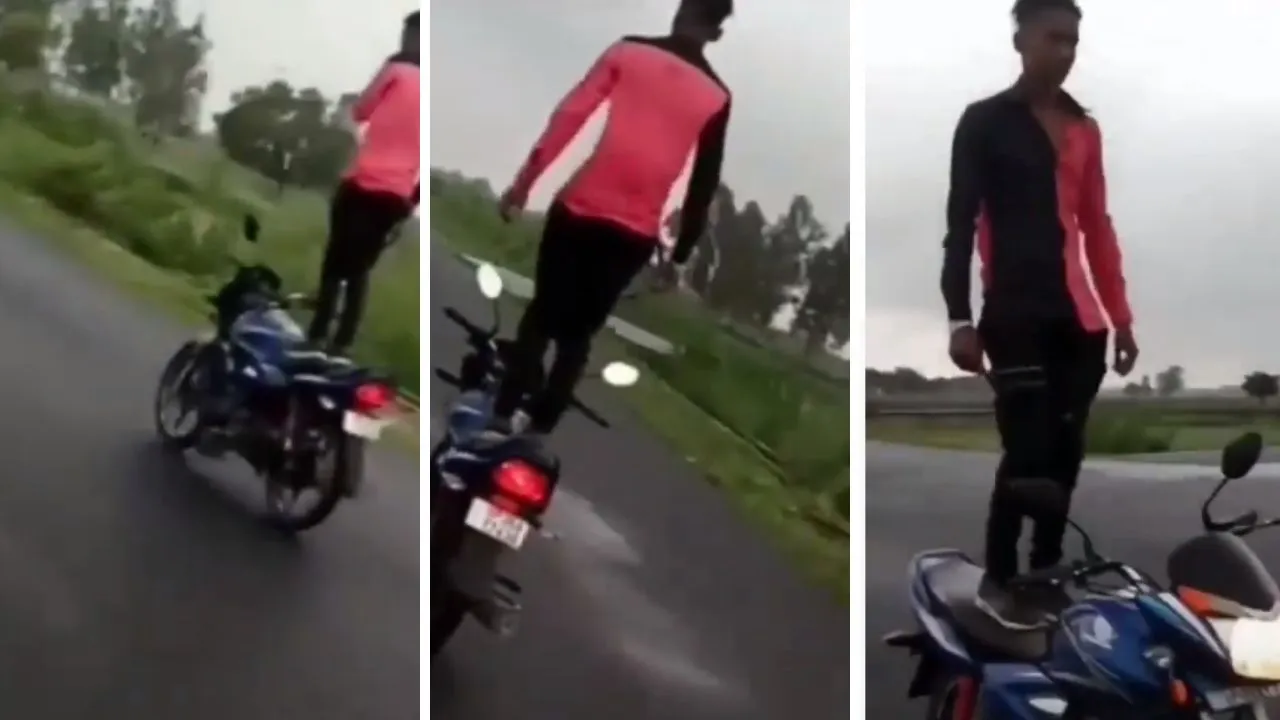 Unnao: खड़े होकर स्टंट करते हुए बाइक चला रहा युवक...VIDEO वायरल होने पर लोग कर रहे तरह-तरह के कमेंट