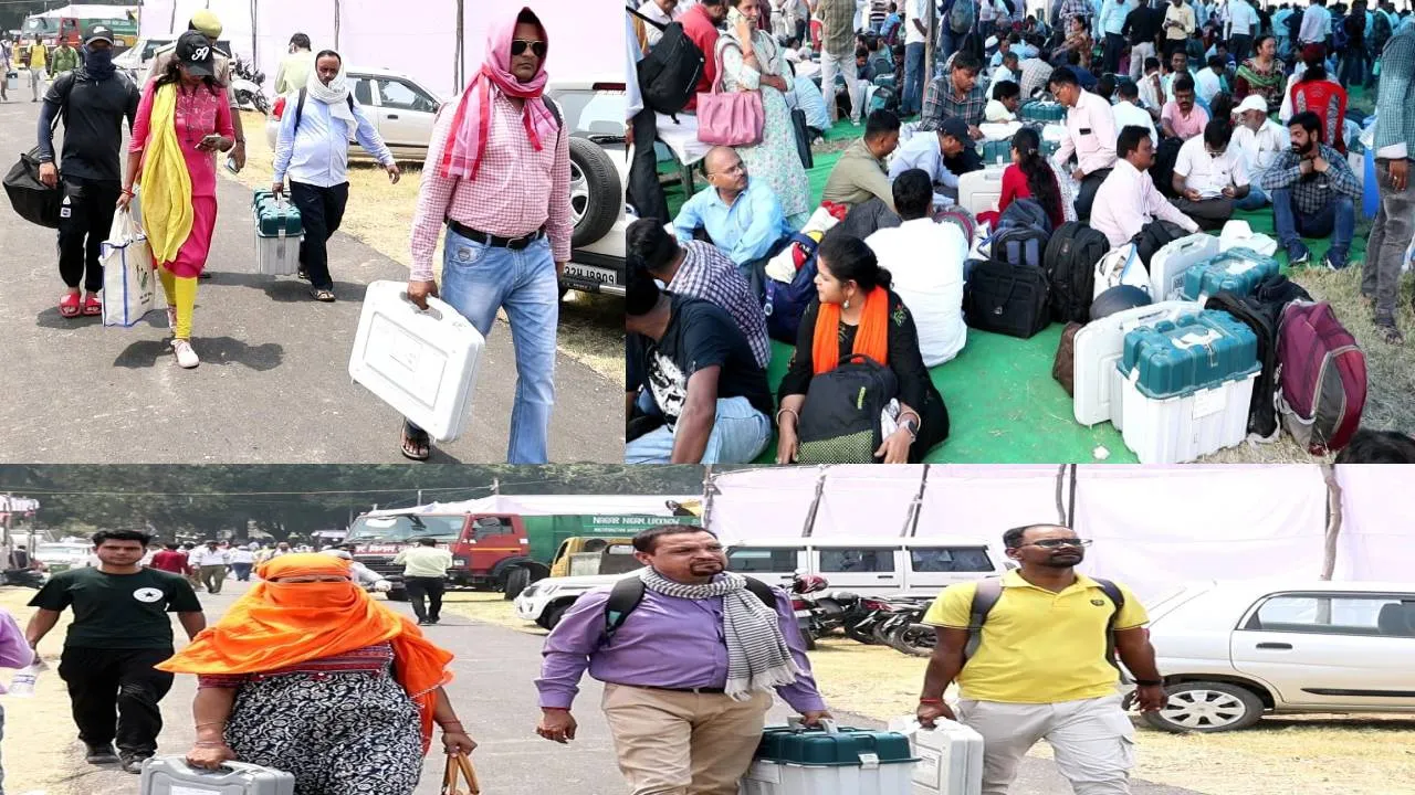 लखनऊ समेत 14 लोकसभा सीटों पर कल होगा मतदान, 3768 पोलिंग पार्टियों को 950 बस से किया गया रवाना