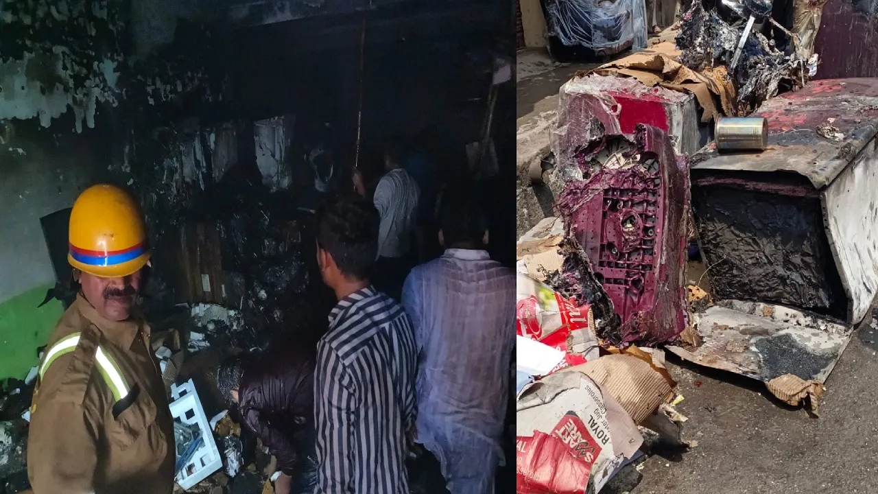 रामपुर : टीवी-फ्रिज के शोरूम में लगी आग, 15 लाख का नुकसान