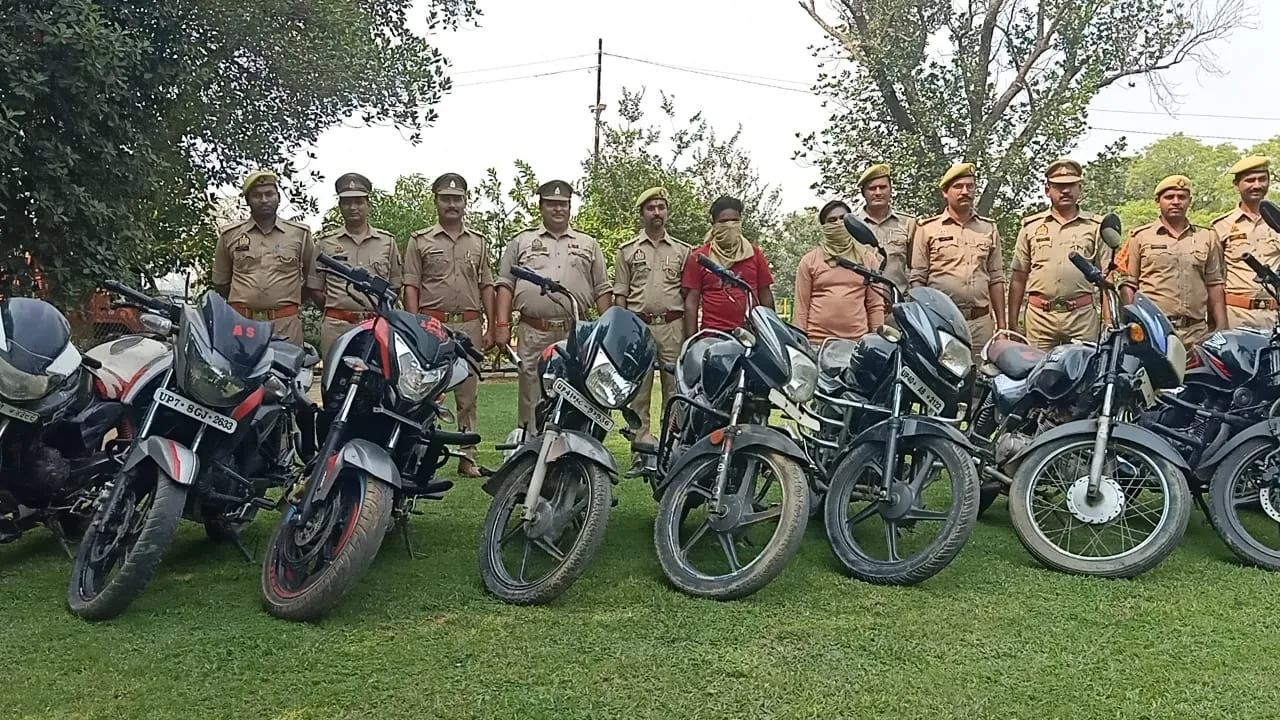 बहराइच : कानपुर से चोरी हुई बाइक समेत 11 बाइक बरामद, दो गिरफ्तार 