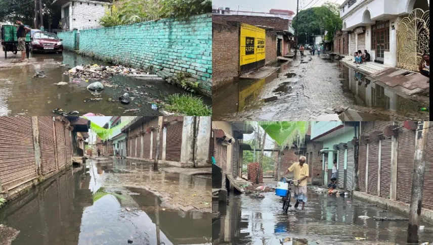 बरेली: हल्की बारिश ने ही धाे डाले नगर निगम के दावे, जलभराव से लोग परेशान