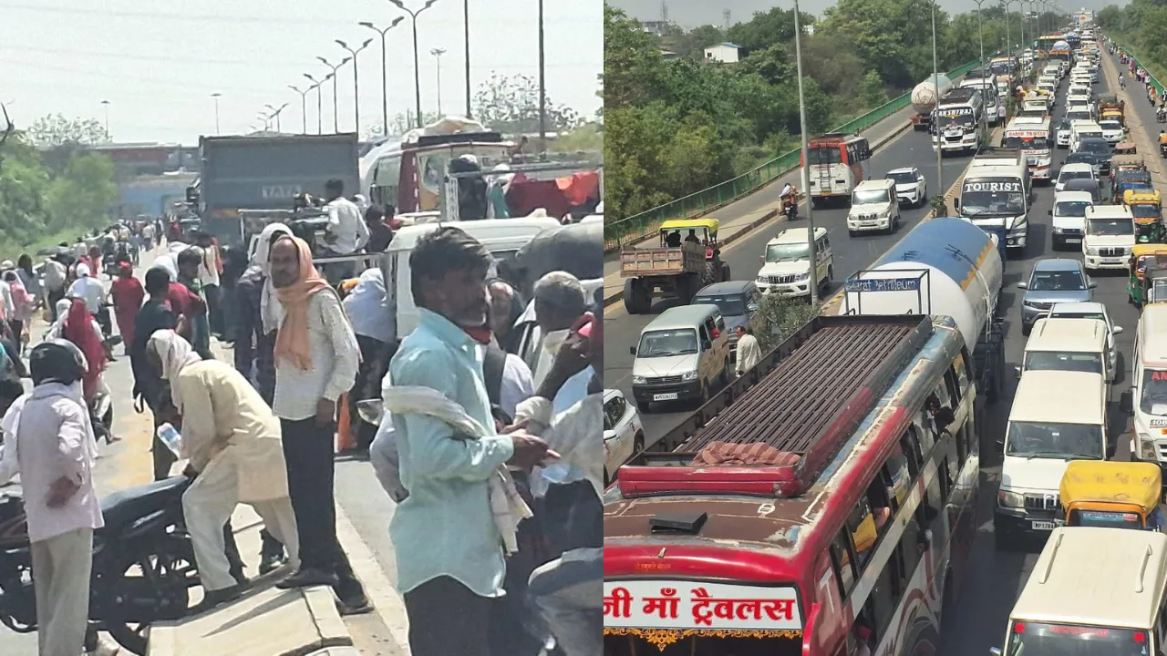 प्रयागराज: भीषण गर्मी में जाम, बेहाल रहे श्रद्धालु