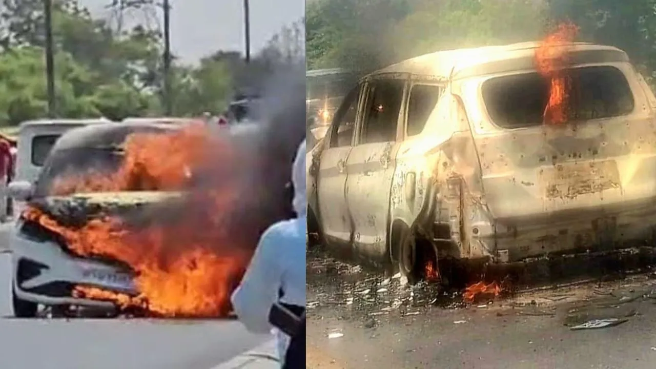 प्रयागराज में भीषण गर्मी से लोग बेहाल, तेज धूप से वाहनों में लगी आग