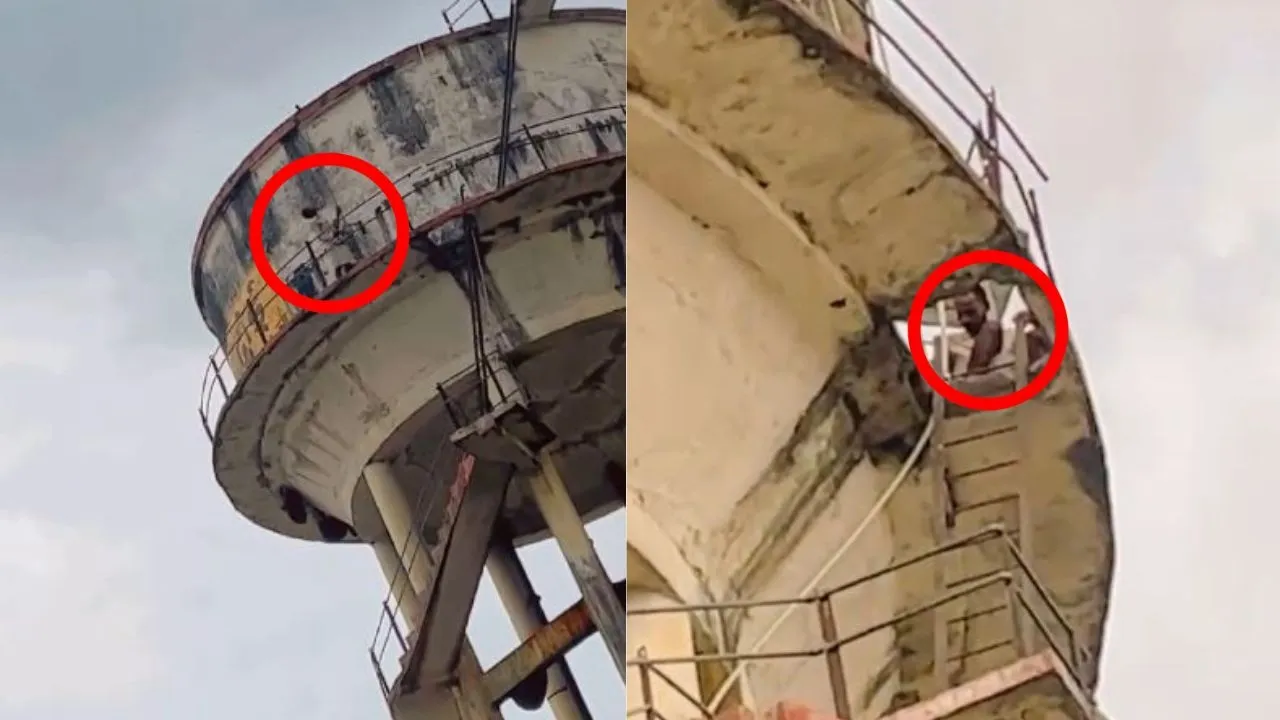 Video: हरदोई में पानी की टंकी पर चढ़ा युवक, कई घंटे बीते नहीं उतरा नीचे-पुलिस परेशान  