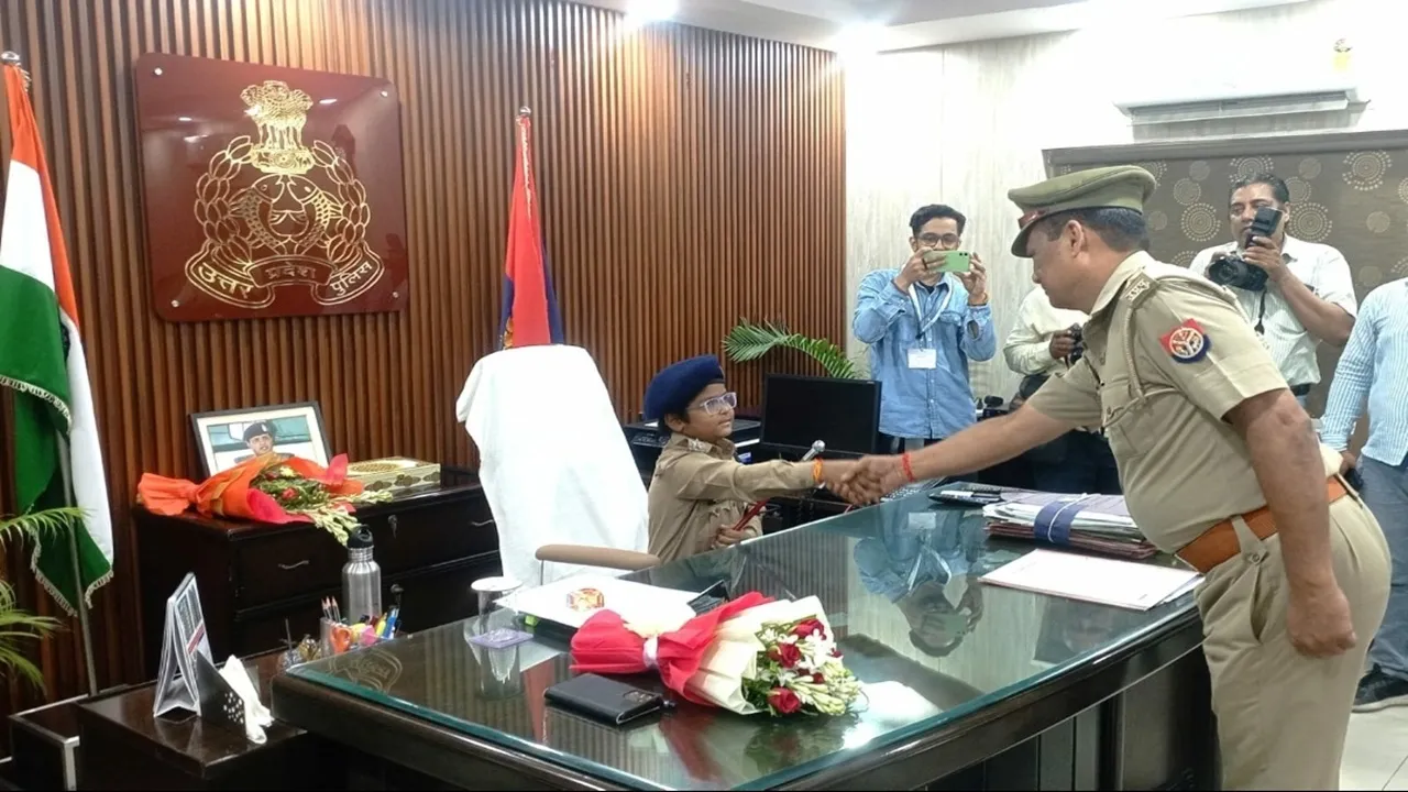 वाराणसी: कैंसर पीड़ित बच्चा बना एक दिन का एडीजी जोन, अधिकारियों की मौजूदगी में बढ़ाया गया उत्साह