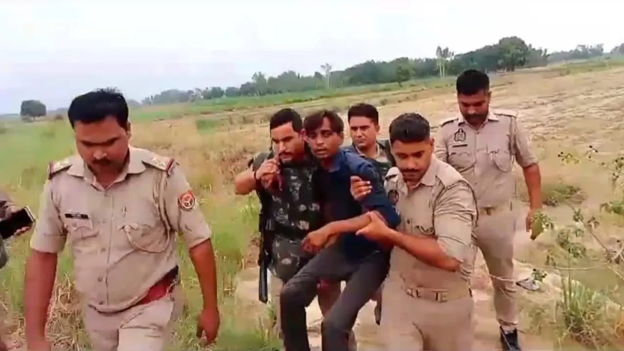 हरदोई पुलिस ने मुठभेड़ के बाद बदमाश को किया गिरफ्तार, 2 सिपाही घायल
